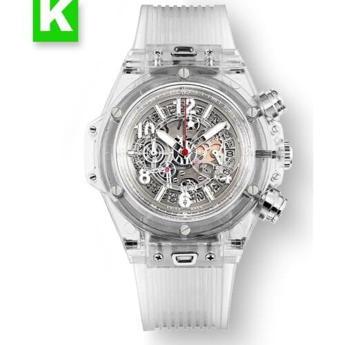 2020 Top Brand Full Transparent Watch Men Women Chronograph clock Fashion Sports casual unique Quartz Luxury Tonneau Mens Watch