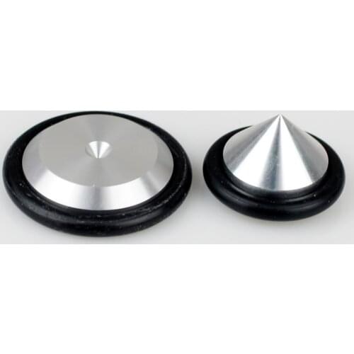 4PCS 23mm Aluminium Speaker Spikes Base Pads Amplifier Shockproof Isolation Stand Feet #Silver