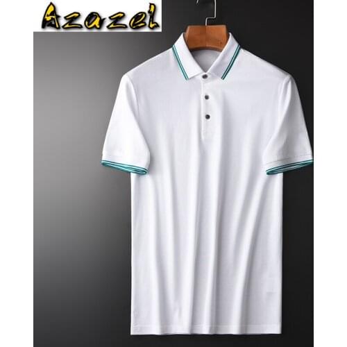 Azazel Summer Mens T-shirts Luxury Yarn Dye Contrast Color Business And Casual T-shirts Men Plus Size 4xl Slim Fit T-shirts Man