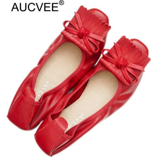 Summer Autumn Women Genuine Leather Ballet Flats Shoes Moccasins Slip On Flats Female Tassel Bow Loafers Ballerina Flats Shoes