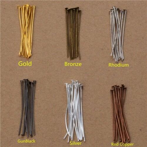 40mm 50mm 200pcs Flat Head Pins eye pin earrings tassel charms beads making needles hook Crafts Components bracelets connector
