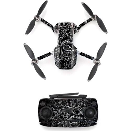 Black Style Waterproof skin Sticker for DJI Mavic Mini Drone And Remote Controller Decal Vinyl Skins Cover 7 Styles Available