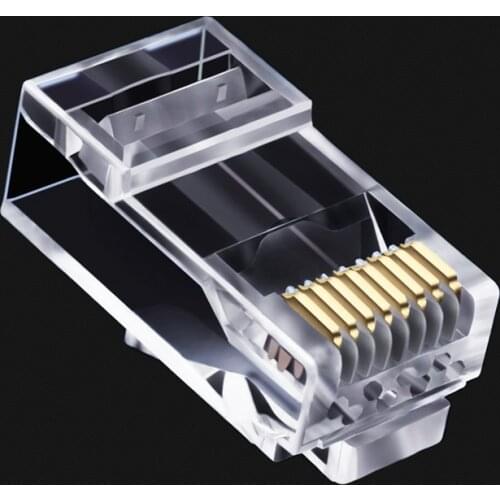 CNCOB RJ45 Connector Cat6 UTP Gold Plated Pass Through Ethernet Cables Network RJ-45 Crystal Heads Cat5 Cat5e 50/100pcs