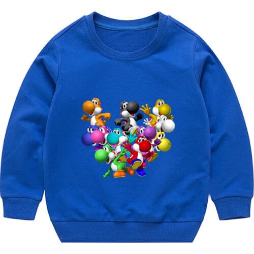 Kids Yoshi Hoodie Fashion Casual Boys Girls Cotton Sweatshirts Pullover Sportswear Tops Gift for Children