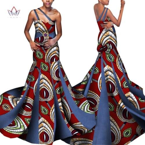 Long Party Dress Dashiki Ankara Style Backless Sexy African Traditional Clothing Plus Size African Dresses for Women WY7069