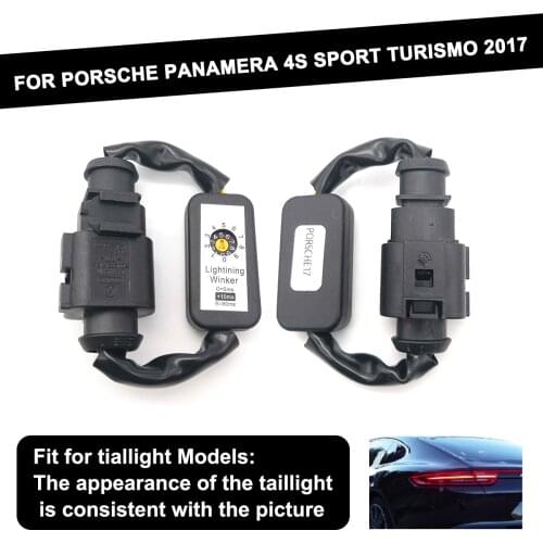 For PORSCHE Panamera 4S Sport Turismo Dynamic Turn Signal Indicator 2Pcs Black LED Taillight Add-on Module Cable Wire Harness