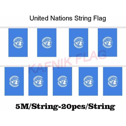 KAFNIK,5 meters 20 faces 14*21CM United Nations String Flag Banner Bar For Party Decoration/World Event Carnival Decor