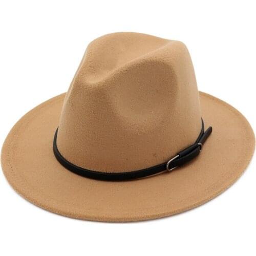 Trendy Men Women Wool Felt Jazz Fedora Hats Panama Trilby Party Formal Top Hat Sombrero mens felt hat Summer Hat Chapeau HF79