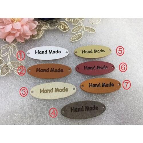 Fashion English Handmade PU leather labels for Handicraft Sewing label 50 pcs/lot/ hand made label /handmade leather label
