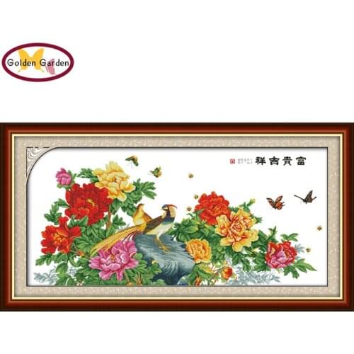 GG Wealth and Good Luck Pattern DIY Needlework Counted China Cross Stitch Kits for Embroidery Cross Crafts Cross Stitch Sets