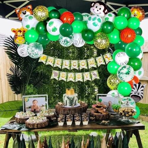 Huiran Tropical Wind Turtle Leaf Tableware Set Hawaii Party Decor Summer Aloha Birthday Party Supplies Jungle Safari Party Decor