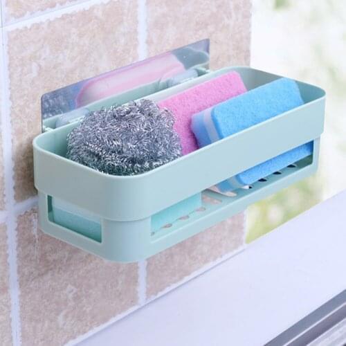 Wall Mounted Bathroom Shelf Corner Shelf Durable Suction Cup Drainage Shelf Dish Sponge Storage Rack Holder For Kitchen Bathroom