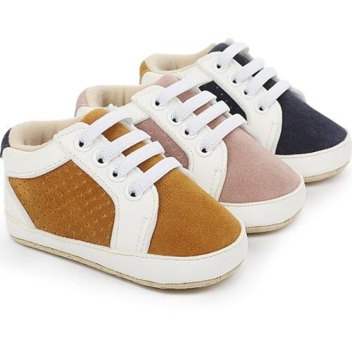 Anti Skid, Wear Resistant and Breathable Solid Baby Prewalker Soft Bottom Without Lace Up First Walkers for Boys