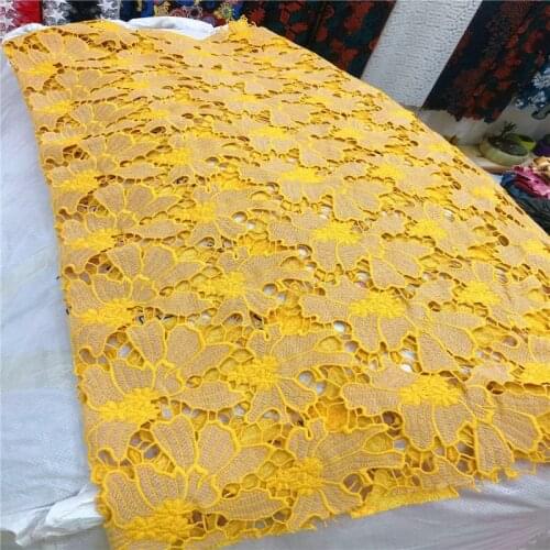 Latest High Quality African Cord Lace Fabric africain guipure Nigerian Water Soluble Lace Fabric for Women Party Dress GDP005