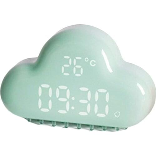 Cloud Digital Alarm Clock, Touch Control USB rechargeable Sound Control Electronic Temperature Calendar 3d ligent digital c