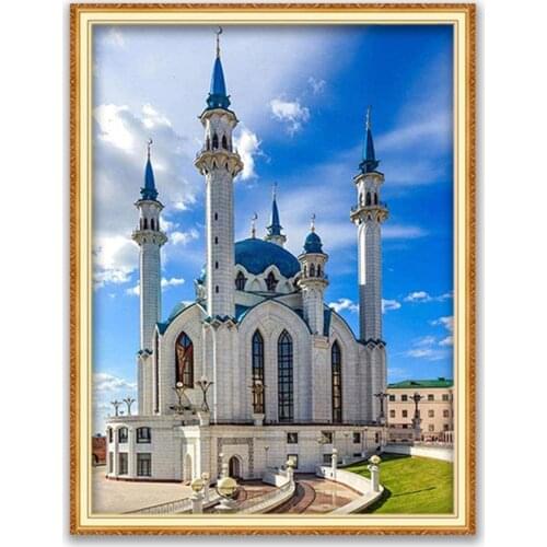 Region Islam DIY Embroidery Cross Stitch 11CT Kits Needlework Craft Set Printed Canvas Cotton Thread Home Decoration Wholesale