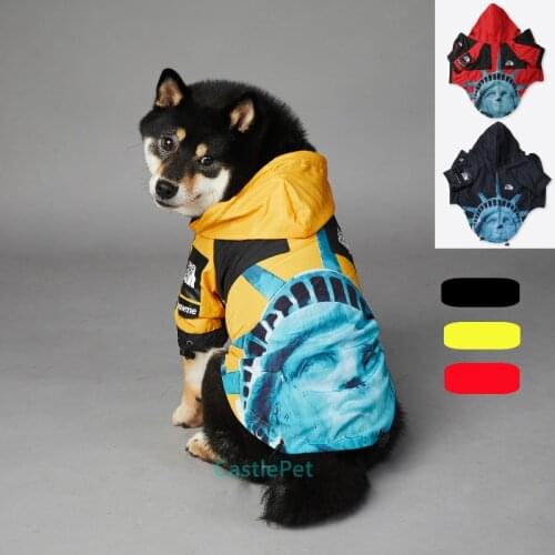 Pet Puppy Clothes Fashion Dog Jacket Medium Large Dog Costume Coat Ropa para perritas Statue Printing Waterproof Pet Dog Jacket