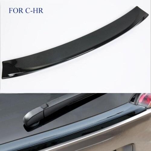 FIT FOR CHR C-HR 2017 2018 ABS Car Accessory Rear Trunk Lid Spoiler Trim Tail Rear Upper Bumper Protector Sticker Cover