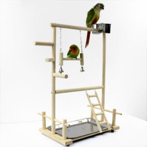 Portable stand parrot stand twig peony platform interactive supplies bird station portable utensils wooden WF629207