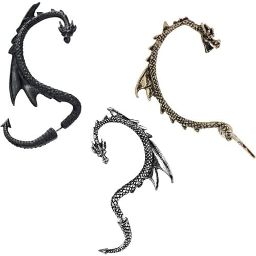 Exaggeration Retro Simplicity Dragon Shape Earring Fashion Punk Flying Dragon Earrings Girl Women Ear-Hook