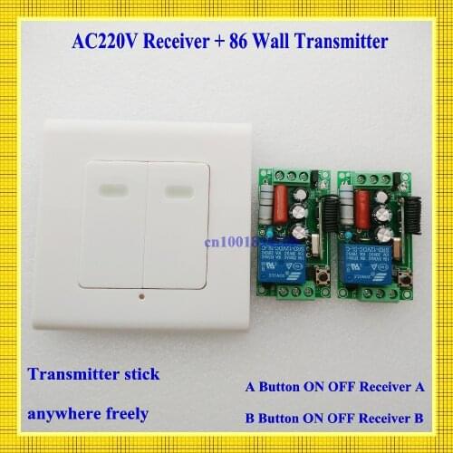 Digital Remote Control Switch AC220V 2 Receiver Wall Transmitter Wireless Power Switch 315MHZ Radio Controlled Switch Relay