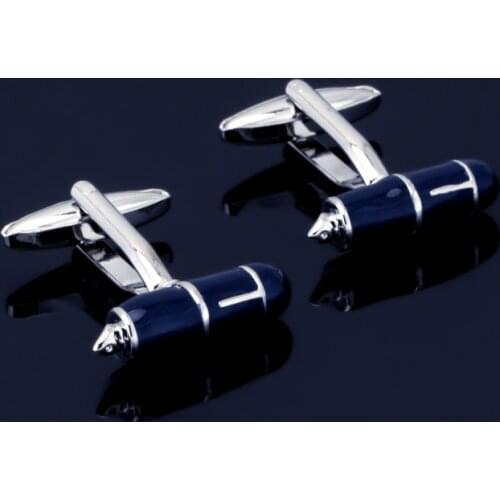 HYX Luxury shirt Silvery Blue pen cufflink for mens Brand teacher cuff buttons cuff links High Quality abotoaduras Jewelry