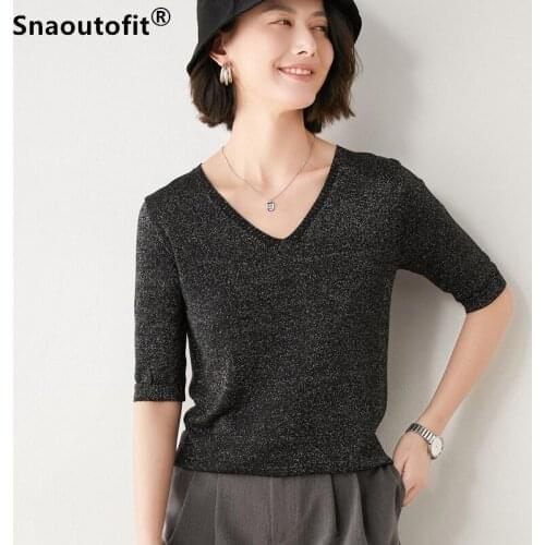 Женские шелковые футболки Snaoutofit China At AliExpress