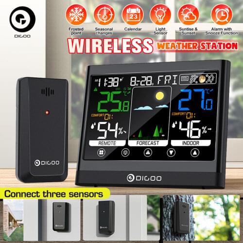 Wireless digital automatic radio control Weather Forecast Station PROTMEX PT201C with hygrometer thermometer Sensor