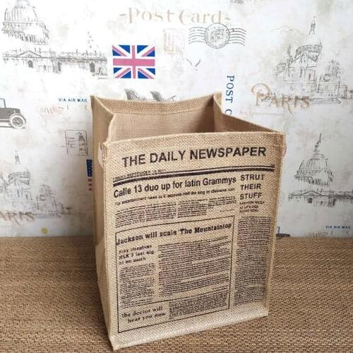 Retro Style Storage Bag Cotton Linen Dirty Clothes Storage Bucket Clothes Organizer Container Folding Home Supplies