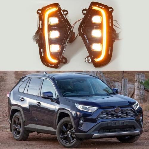LED DRL Daytime Running Light Fog Lamp w/ Turn for Toyota RAV4 2019-2021