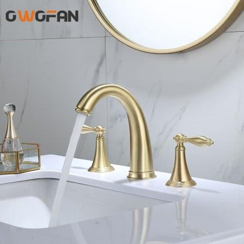 Bathroom Basin Brass Faucet Brush Gold Faucet Black Basin Mixer Luxury Faucet Hot And Cold Shower Room Sink Faucet S79-359