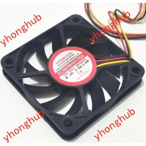 EVERCOOL EC6010HH12BA DC 12V 0.22A 60x60x10mm Server Cooling Fan