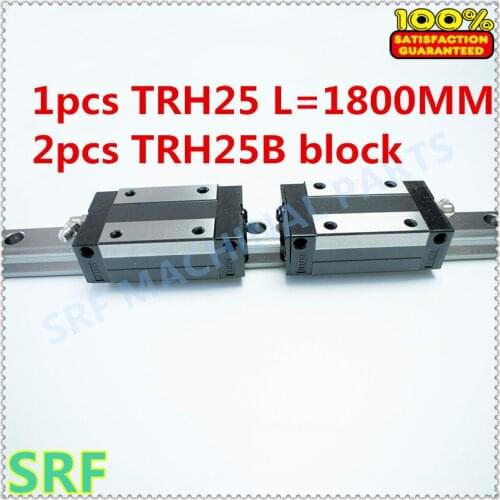 Hig quality Linear Guide 1pcs TRH25 Length=1800mm Linear guide rail+2pcs TRH25B linear slide block for CNC part