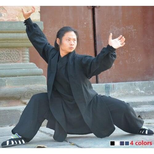 Wudang Taoist tai chi clothing shaolin buddhism kung fu exercises training monk suit Martial arts clothes robes costume 4colors