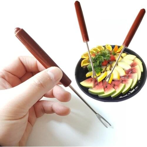 1pc 304 Stainless Steel Fruit Pastry Fork with Plastic Handle Pizza Fruit Salad Fork Wedding Party Dinner Home Kitchen Tableware