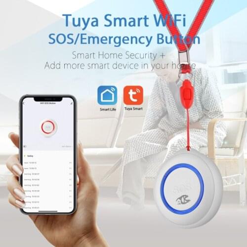 1PC Smart Wireless Sensor Alarm TUYA WIFI SOS Button Waterproof Emergency Help Alarm Switch For Elderly Alarm SOS Button
