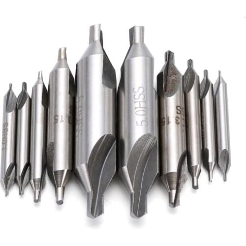 10Pcs 60 Degree High Speed Steel Combined Countersink Center Drills Bits 1/1.5/2/3.15/5mm For Power Tools Accessories