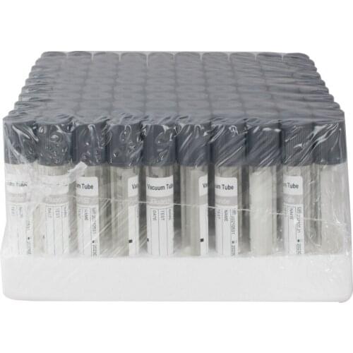 100pcs 2ML Vacuum Blood Collection Tubes Sodium fluoride/EDTA-K2 Activator Tubes 13 x 75mm