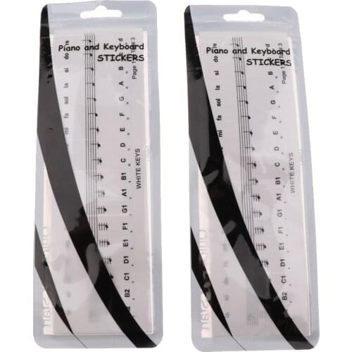 2Sets Adhesive Keyboard Sticker Keyboard Instrument Accessory for Kids