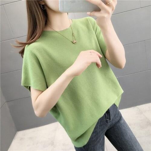 20065 (4 under the lateral line no. 3) make round collar short pure color sweater 25