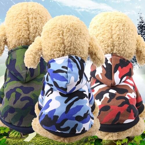 2021 New Winter Thick Dog Fleece Coats Camouflage Colorful Outdoor Hoodies Soft Warm Cotton Wear Clothes Pet Product Supplier