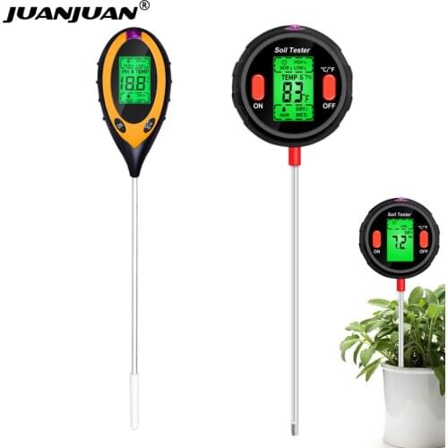 3/4 in 1 Soil Ph Meter Soil Tester PH Moisture Meter Temperature Sunlight Intensity Measurement Analysis Acidity Alkali 45% Off