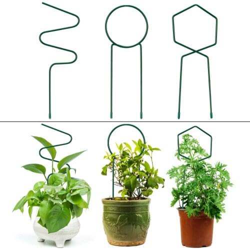 Flower Pot Frame Climbing Plant Metal Support Garden Trellis 3PCS Potted Plants Holder Wire Decorative Iron Vine Rack