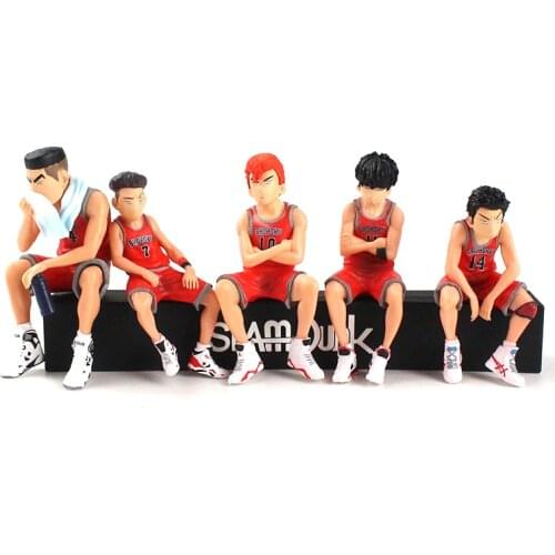 5pcs 8cm SLAM DUNK Figures Hanamichi Sakuragi Rukawa Kaede Akagi Takenori Miyagi Ryota Shohoku Basketball Player Model Toys