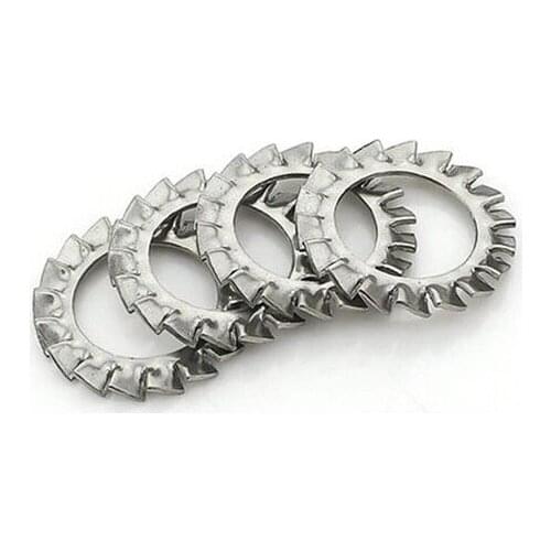 Free delivery 304 Stainless Steel Washers External Toothed Gasket Washer Serrated Lock WasherM2.5M3M4M5M6M8M10M12M14M16M18toM30