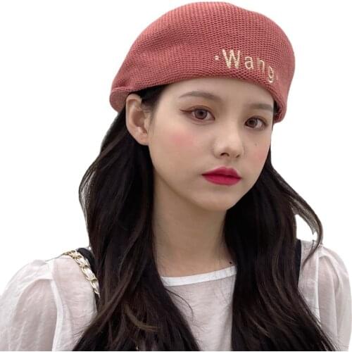 Brand Women Autumn Winter Beret Womens Solid Color Knitted Cotton Hats Adjustable Tape Design Berets