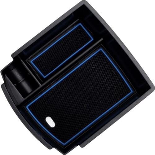 Black Car Center Console Armrest Storage Box Organizer Tray Holder Fit For Hyundai Kona 2018 2019 2020 2021