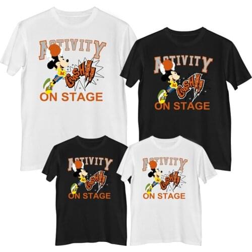 Disney Mickey Mouse T shirt Summer Comfortable 100% cotton Fashion clothes for teens Mens shirts boy t-shirt matching clothes
