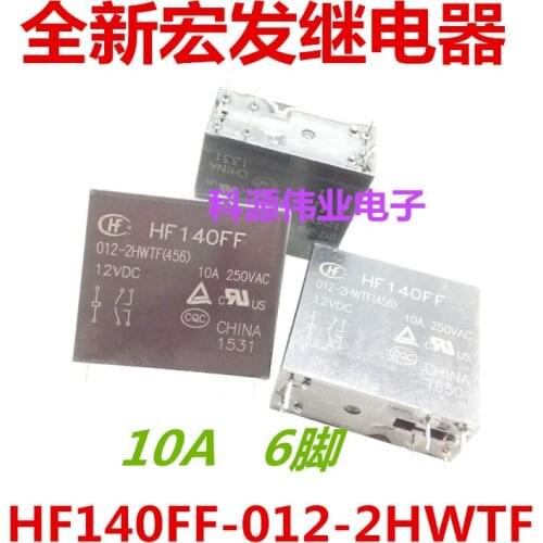 HF140FF-012-2HWTF 12V6PIN 10A 250VAC JZX-140FF