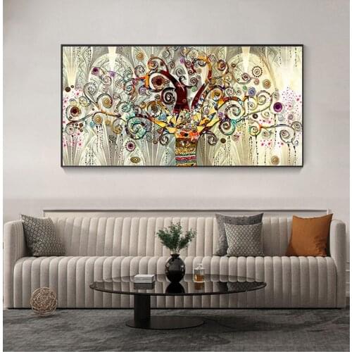 And Prints Wall Art Picture for Living Room Tree of life by Gustav Klimt Landscape Wall Art Canvas Scandinavian Posters